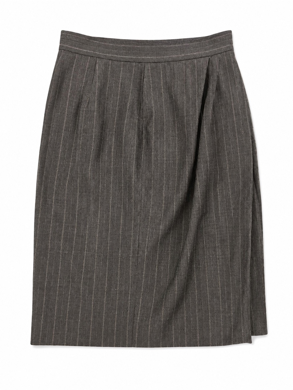 MaxMara Virgin Wool Pinstripe Pencil Skirt Made in Italy Gray Size 6